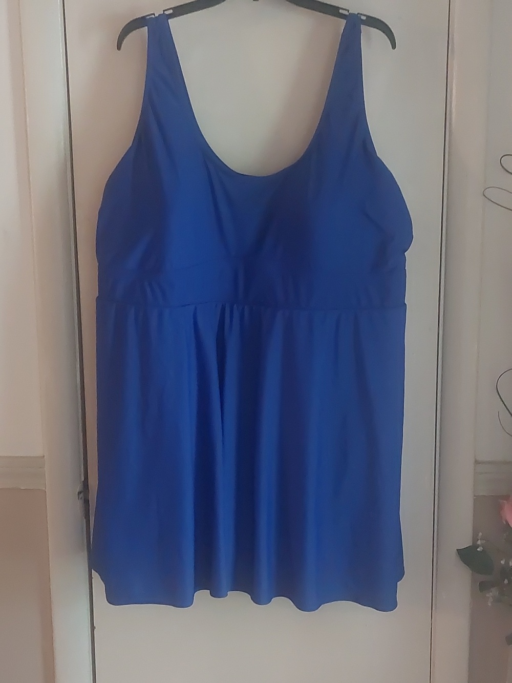 Torrid Blue One Piece Wireless Long Length Swim Dress Plus Sz 6